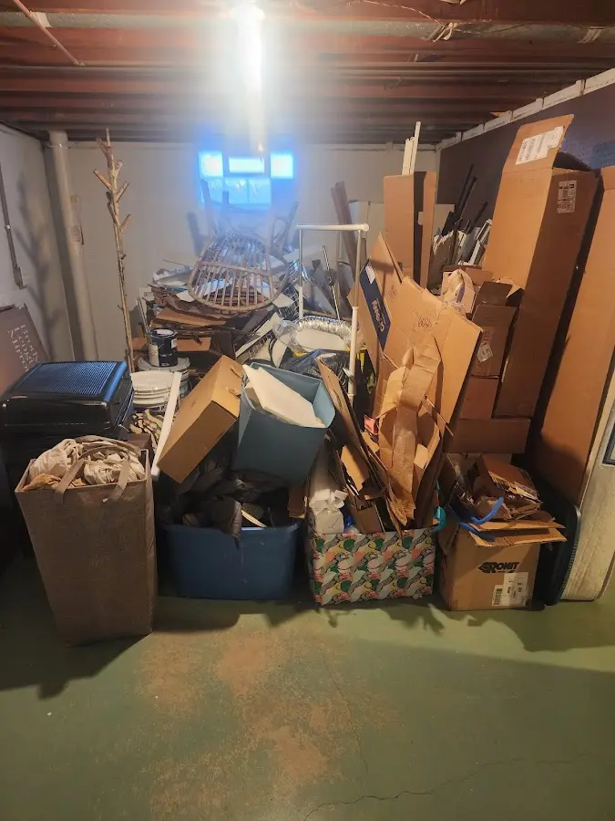 Roll-off dumpster container at job site for Roll Off Dumpster Rental in Newbern